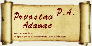 Prvoslav Adamac vizit kartica